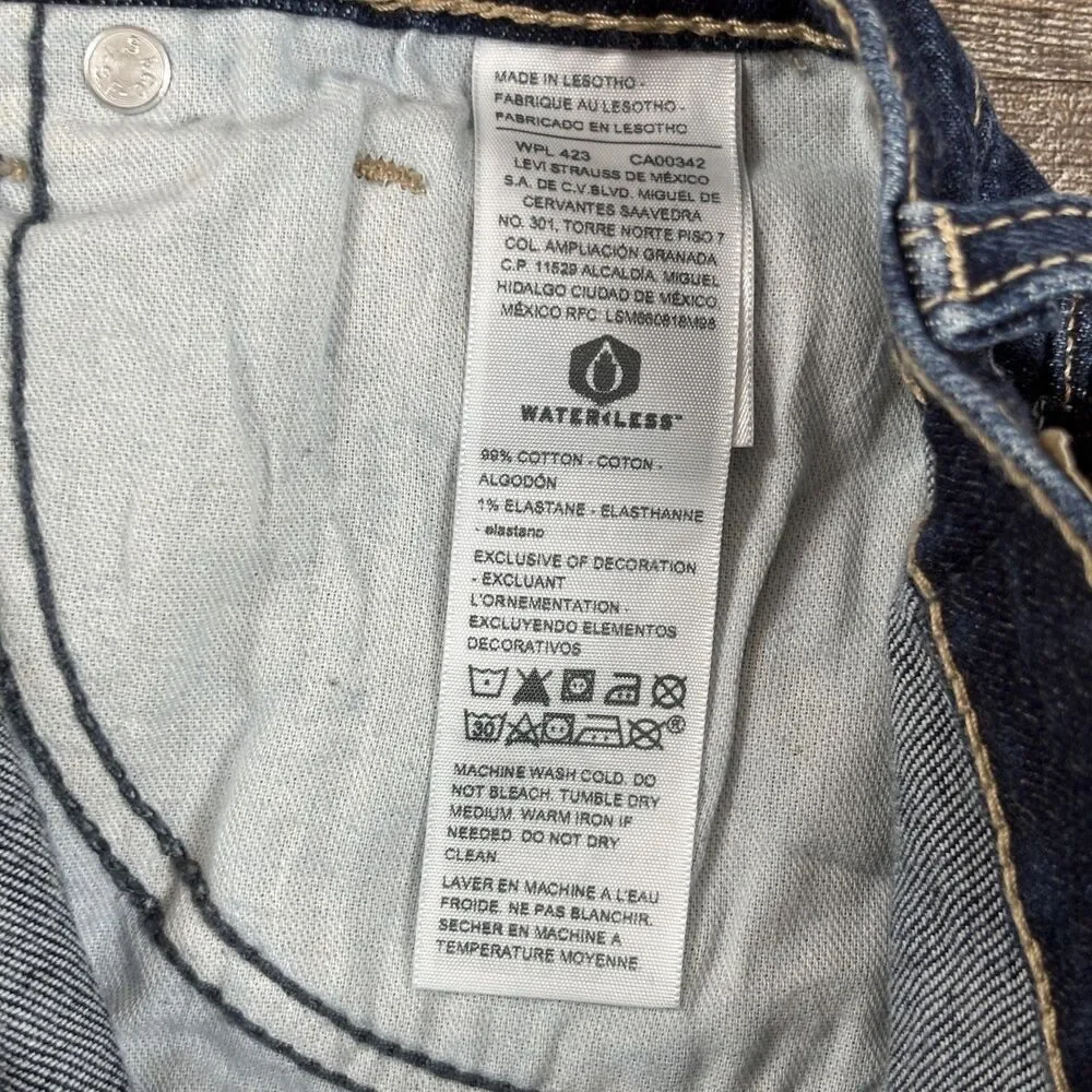 Signature Levi Strauss Jeans Men's 29x30 Blue Relaxed Straight Dark Wash Denim
